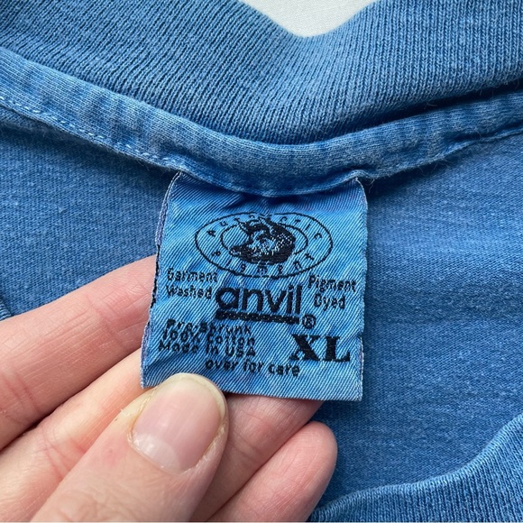 Vintage Single Stitch Anvil Tag Savannah Graphic Unisex T-Shirt Size XL Blue - Picture 6 of 6